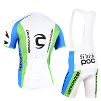 cannondale kerékpáros mez és kantáros kerékpáros nadrág hátulról
