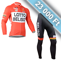 Lotto-Belisol thermo kerékpáros csapatruha hagyományos nadrággal