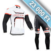 Castelli thermo kerékpáros csapatruha hagyományos nadrággal
