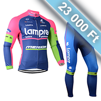 Lampre thermo kerékpáros csapatruha hagyományos nadrággal