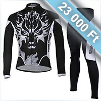 GHOSTWOLF thermo kerékpáros csapatruha hagyományos nadrággal